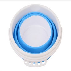 접이식 손잡이 바스켓 세차바스켓 바스켓통 프라스틱손잡이있는바게스, 3L - 원형