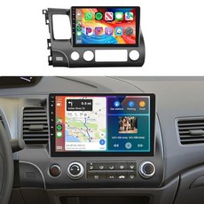 혼다 시빅 2006-2011용 자동차 스테레오 라디오 무선 카플레이 안드로이드 오토 10.1인치 HD 1080P 터치 스크린 5Ghz WiFi GPS 네비게이션 EQ AHD 백, 8코어 6G+128G