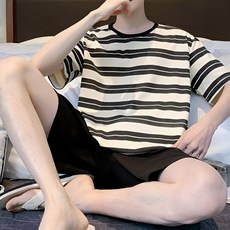 [블랑커브] 남성 베이직 반팔 잠옷세트 여름 홈웨어