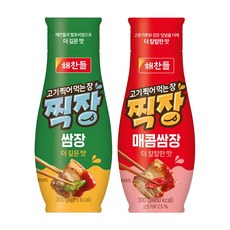 CJ제일제당 해찬들 찍장 ( 쌈장 1개 + 매콤쌈장 1개 ) / 튜브형, 1세트, 600g