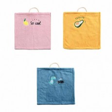 극세사 행주 핸드 타올 미니타올 손타올 손타월 미니수건 핸드타월 고리수건답례품 걸이수건 주방핸드타월, 1개, 옐로우