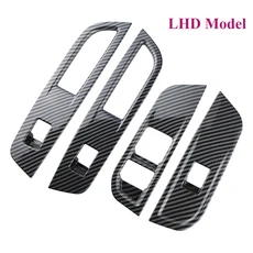 LHD RHD 자동차 창문 제어 리프트 패널 커버 스티커 탄소 섬유 MG4 4 EV 뮬란 Acc 개, [01] LHD, 1개