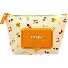 SEEPO 日本正版 濕紙巾包 化妝包 收納包 二合一 萬用包 草莓圖案 防疫收納, 1個, 秋天, 秋天