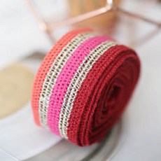 리본빌 프렌치 레인보우 토숀 리본, 1개, 레드 5마