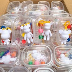 장난감 미니 선물 보상용 기념품 창의적 프로모션 미니 장난감 대량 구매 가능, DIY 낙서 곰 6개