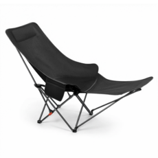 캠핑 의자 접이식 아웃도어 낮잠 침대 폴딩체어 발받침대 경량 낚시 체어 휴대용 사무실 야외 차박용, 블랙, 1개