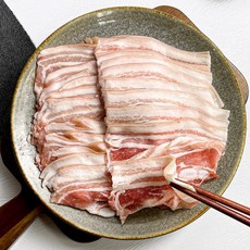 베스트밀 얇게썰은 1mm 대패오겹살 샤브샤브 대용량 돼지고기, 5개, 400g