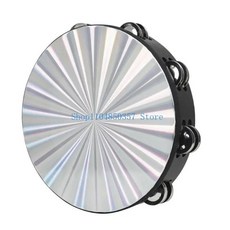 뮤지컬 탬버린 메탈 벨 휴대용 타악기 드럼 악기, 2. 10 inches