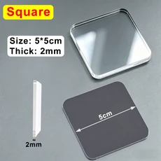 10pcs 자체 제작 아크릴 냉장고 DIY 키트 사각형 라운드 손으로 만드는 미니 사진 프레임 스티커 장식, 03 10pcs  2mm Square