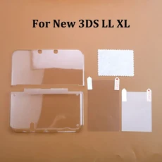 새로운 2DS XL 용 JCD 클리어 분할 쉘 투명 보호 커버 케이스 스크린 필름 화면, 04 New 3DS LL 2 in 1