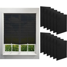 키글리 12개 세트 임시 필터링 블라인드 창문용 35 x 71인치 무선 주름형 빛 차단 원단 차양 자체 접착 주름형 창문 차양 24개 클립