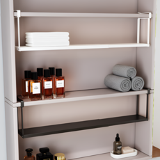 공간활용 싱크대 욕실 언더선반 확장형 수납정리대, 1개, 블랙