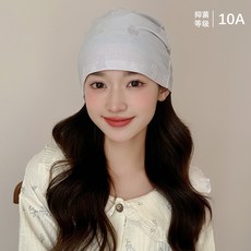 春夏純棉單層月子帽孕婦產後防風護頭透氣吸汗可愛貓咪提花頭巾