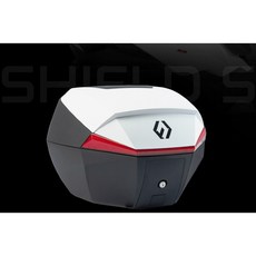 furchtlos 富合樂斯 KYMCO Like Colombo S 150 機車後箱 快拆式尾箱 35L大容量, 白紅後箱 全配 （白色彩蓋＋靠背＋內襯）, 白紅