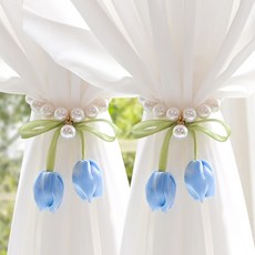 튤립 자석 진주 커튼 끈 버클 클립
