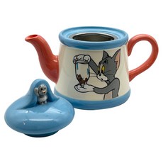 sun art 附公仔茶壺 P&B Tuffy, 1個, 白色+藍色