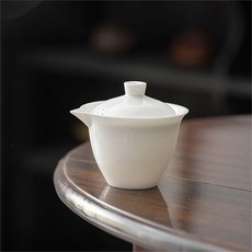 嘉義出貨 手工原礦羊脂玉白瓷手抓壺 陶瓷家用功夫茶具 快客杯 泡茶碗 德化白瓷, 羊脂玉白瓷手抓壺（180ml), 1個