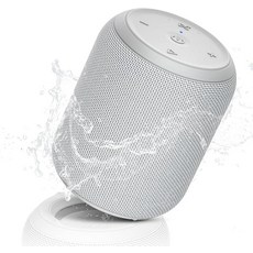 NOTABRICK 블루투스 스피커 15W 스테레오 사운드가 있는 휴대용 무선 IPX6 방수 샤워 듀얼 쌍 파티 해변 캠핑용 스피커, 회색