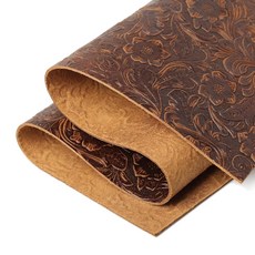 공예용 G F or 가죽 시트 풀 그레인 툴링 스퀘어 2mm 두께의 소가죽 재봉 제작용 8 x12, Em ed Brown, 12 x24