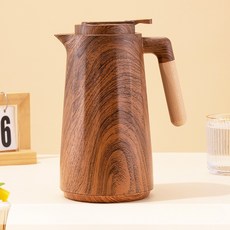 물병 보온병 물통 대형 심플 대용량 가정용 업소용 감성 보냉 우드 주전자, 1개, 레드 1000ML, 1000ml