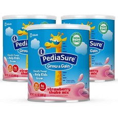 PediaSure 페디아슈어 스트로베리 쉐이크 파우더 400g 3팩, 3개