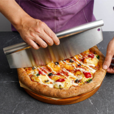 스테인레스 피자 칼 식품용 주방용 나이프 반달 칼 커터 베이킹 자르기 케이스 조리 제빵 칼날 보호 썰기