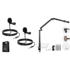 NEEWER 니우어 CM5 2개 세트 라발리에 마이크로폰 로데 와이어리스 GO II 2와 호환 무지향성 콘덴서 유선 클립 온 마이크 무대 유튜브 라이브 스트리밍용 ST3A 오버, NEEWER 니우어 CM5 2개 세트 라발리에 마이크로