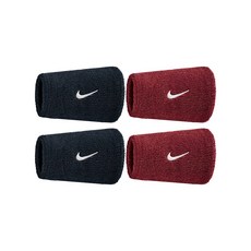 나이키 스우시 더블와이드 손목밴드, 4개, 블랙+와인