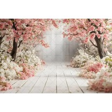 화이트 핑크 배경 커튼 꽃 장식 천 웨딩 생일 사진 소품, 7. X02760