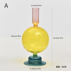 創意歐式彩色玻璃燭臺家居擺件婚禮拍攝道具復古撞色燭臺工廠批發, zt2052 三色燭臺 A款(大球款):zt2052 三色燭臺 A款(大球款)