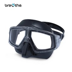 BREATHE 矽膠曲面低容積潛水面鏡 (共3色), 黑色, 1個