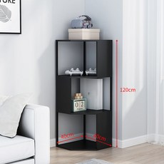 現代立式鐵藝書架落地置物架：多層收納、客廳臥室書房適用、簡約風格, 黑色三層（40*40*120）