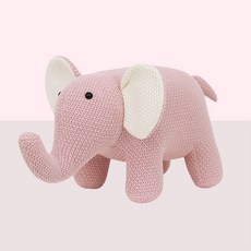 아티슈슈 동물인형 장난감 아기 공룡 기린 사슴 코끼리 강아지 고양이 당나귀 사자 코뿔소 조랑말 토끼 돌고래 유아 선물 인테리어소품, 코끼리인형 (핑크), 23cm, 1개