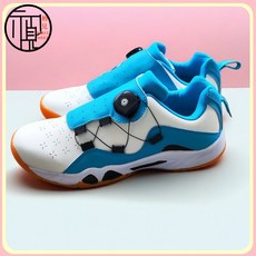 時尚運動休閒乒乓羽毛球鞋透氣舒適一腳蹬旋轉扣鬆緊調整羽毛球鞋