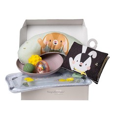 [4] Taf Toys Baby Tummy Time 키트 - 고대비 블랙 앤 화이트 크링클 북 아기 활동 워터 매트 복부 시간 지원 베개 감각 볼 접시 - 신생아 유아
