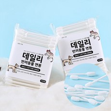 데일리 강아지 고양이 면봉 귀청소 100p, 1개