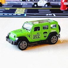 【台灣出貨】雙開門合金警車跑車模型 警車玩具 合金車模 仿真模型車, 英雄吉普 - 綠色, 1個
