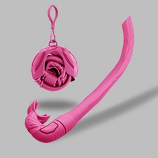 台灣現貨 可凹折收納彈性呼吸管 濕式呼吸管 便攜 帶殼 帶管夾 柔軟矽膠材質 浮潛呼吸管 自由潛水 水肺, 桃粉色(帶殼), 桃粉色