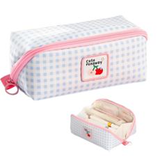 킵틸 오픈형 대용량 필통 올인원 수납 패브릭 펜파우치, 1개, 하늘