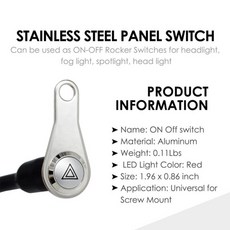 빨간색 LED 오토바이 스위치 ON + OFF 핸들바 마운트 푸시 버튼 경고등용 작업등 ON-OFF 로커 액세서리, 01 CHINA