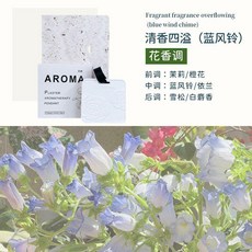無品牌 山茶花石膏香薰掛片 玫瑰花紋 持久清新, 1個, 藍風鈴*清香四溢,獨立彩盒裝 1盒裝 配1條絲帶