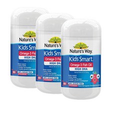 네이처스웨이 키즈 오메가3 피쉬오일 하이DHA 츄어블 딸기맛 Nature's Way kid smart OMEGA3 FISH OIL, 3개, 50정
