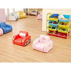 캐릭터 소파 소아과 치과 유치원 휴게실 리셉션 유아가구 모듈소파 다양한 동물디자인, 여러 사람, 핑크 빨간 자동차 소파