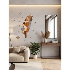 Hyperi 台灣3D立體木製地圖 高質感牆面裝飾 獨家原創超大台灣 家居擺設 客廳書房辦公室 送禮首選, 1個