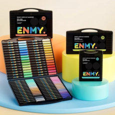 Enmy 아크릴마커 엔미 아크릴마커펜 전문가용, 1세트, 24색