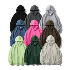 重磅330克連帽衛衣：寬鬆落肩不掉毛刷毛情侶外套，男女款長袖T恤拉鏈開衫夾克