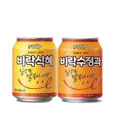 식혜 전통 커피 캔 음료수/비락식혜 + 비락수정과, 1개