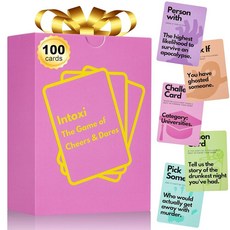 Fofeadm 성인용 음료 카드 게임 재미있는 성인 음료 게임 카드 100장 포함 게임 나이트 및 파티에 적합 21번째 생일 선물 및 처녀 파티 게임 만 21세 이상, Fofeadm 성인용 음료 카드 게임, 재미있는 성인