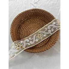 원단스토리 부자재 레이스테이프 스팽클 화려한 소매 밑단 치마장식, 1개, 넝쿨스팽클