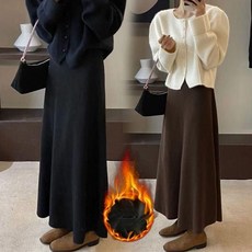 티류으스 여성 가을 임산부 스커트 슬림핏 프렌치 드레이프 A라인 롱스커트 하이웨이스트 플레어 치마 WY(1)